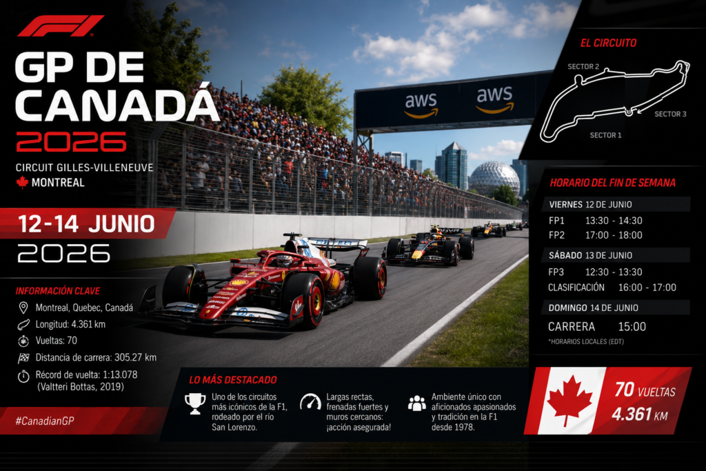 GP de Canadá 2026 fechas