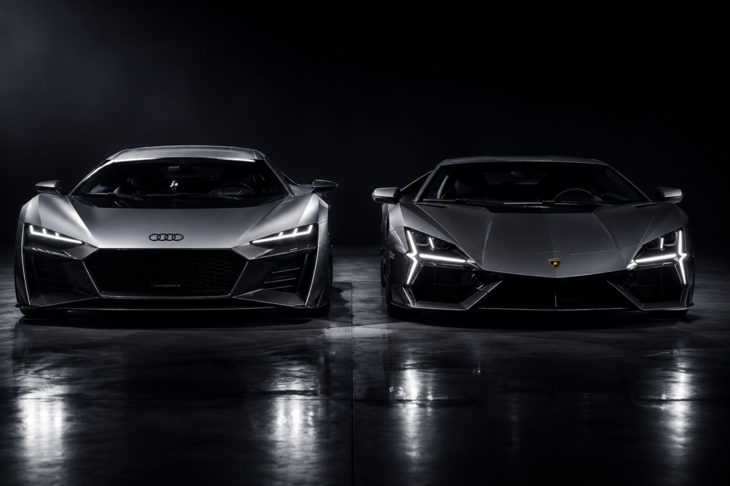 Audi Nuvolari y Lamborghini Temerario comparados lado a lado