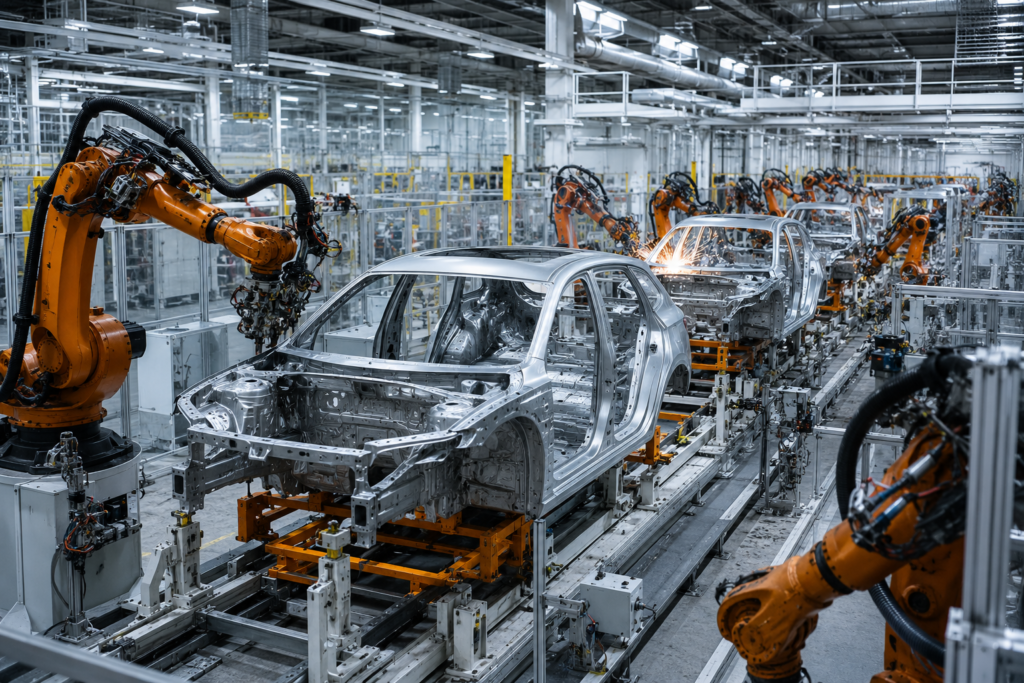 Línea de montaje de una fábrica de automóviles, el criterio que decide parte de la ayuda