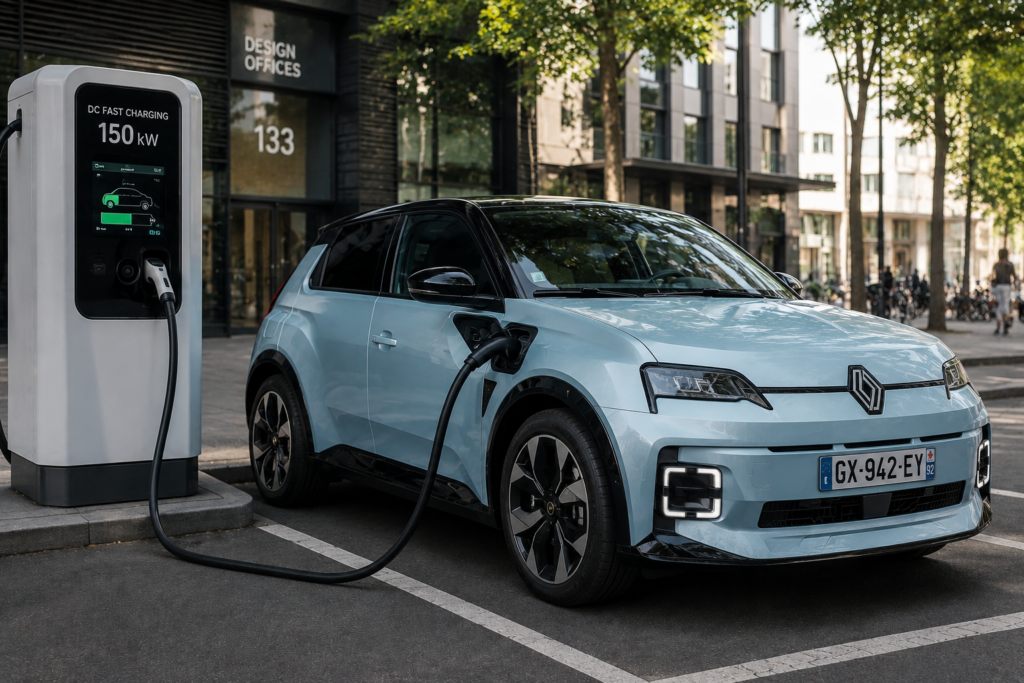 Renault Mégane E-Tech cargando a 165 kW en una estación de
carga rápida