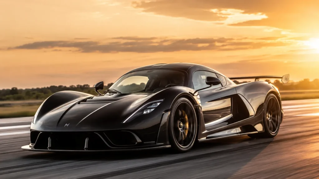 Hennessey Venom F5 foto en atardecer 