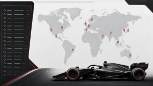 Concepto del calendario de la Fórmula 1 2026 con las sedes de las carreras