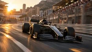 Monoplaza de Fórmula 1 en un circuito urbano durante el Gran Premio de España