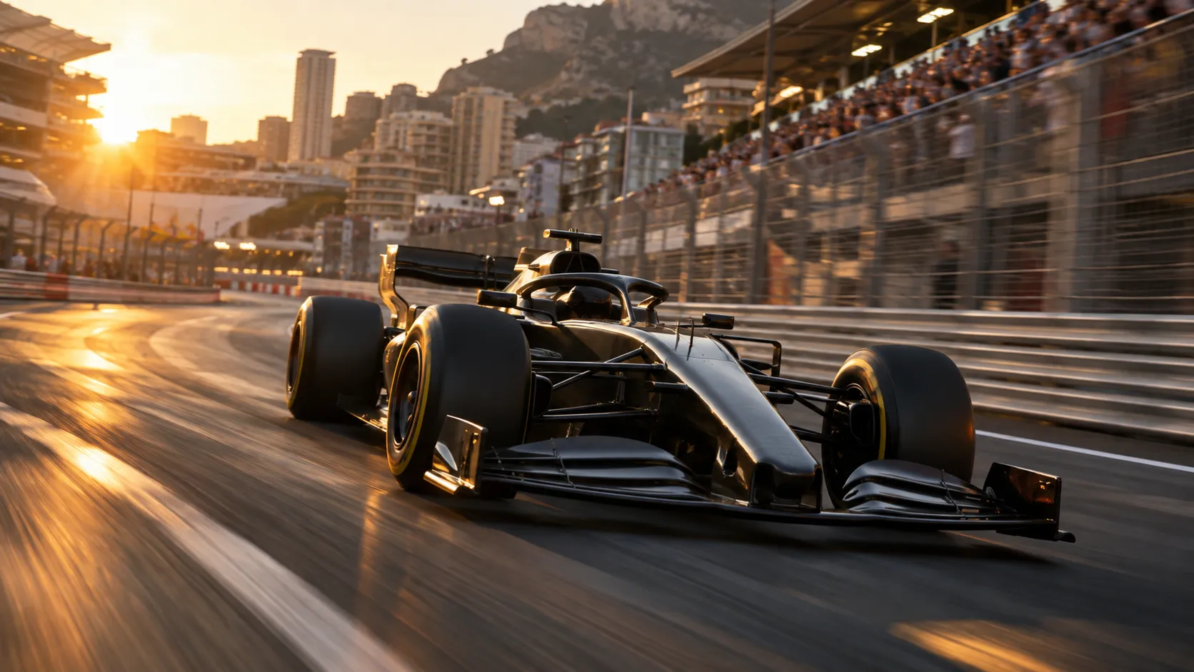 Monoplaza de Fórmula 1 en un circuito urbano durante el Gran Premio de España