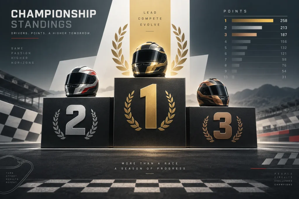 Representación de los puntos en juego en un campeonato de automovilismo